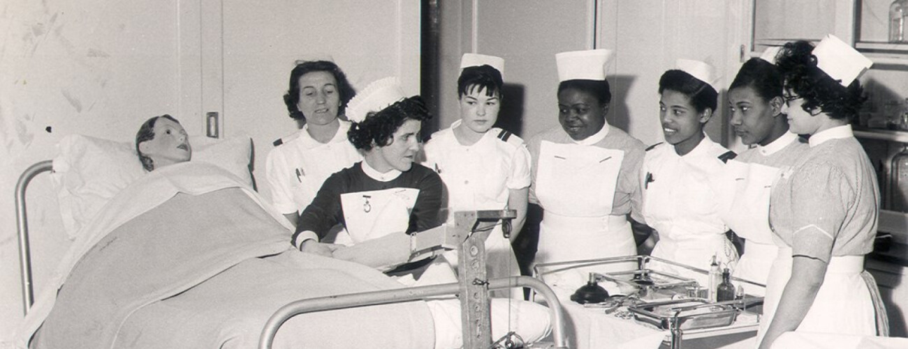 Nurses treating poorly lady